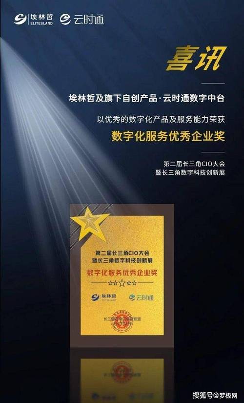 埃林哲及旗下自创产品&middot;云时通数字中台荣获数字化服务优秀企业奖